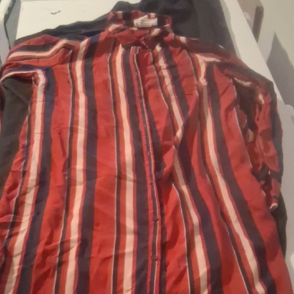 Flying Tomato Bold Stripe Midi Shirt Dress L - Picture 5 of 11